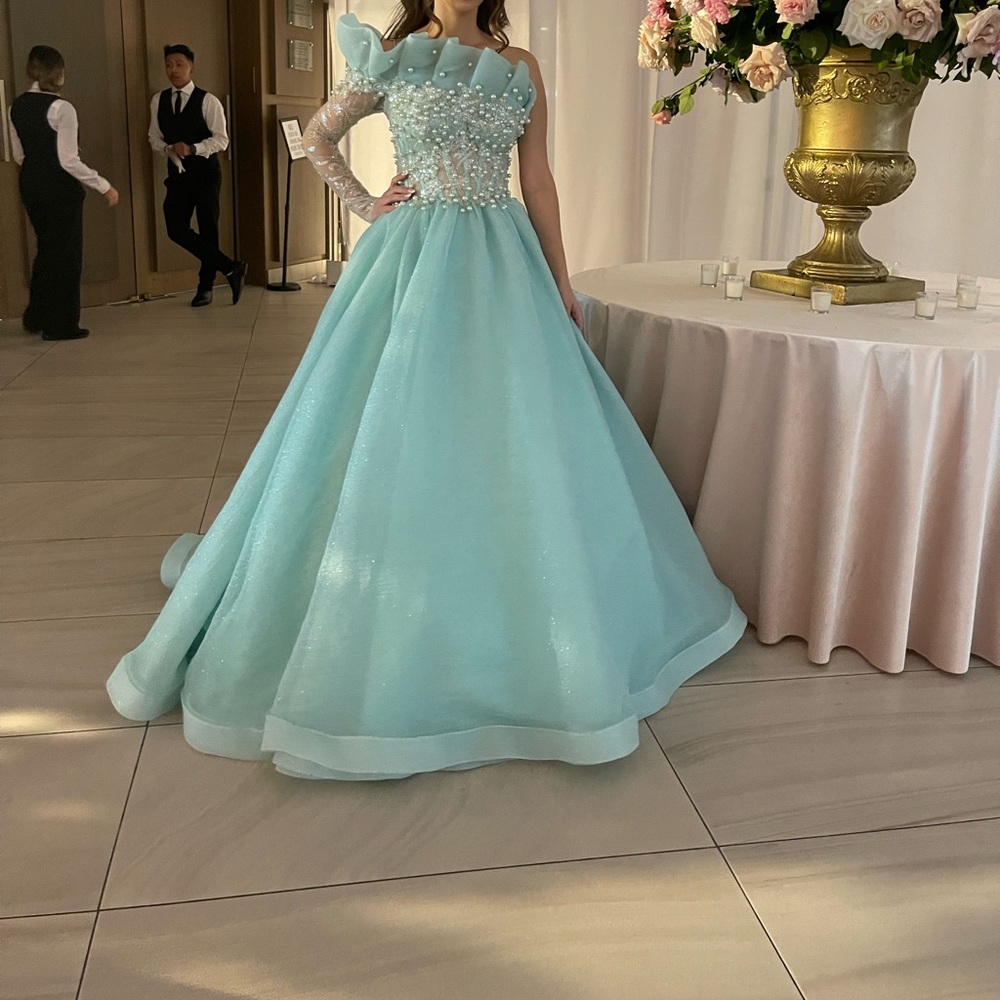 Mint green prom dress